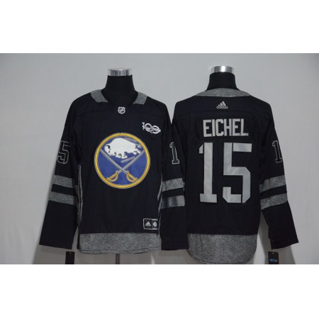 Buffalo Sabres #15 Jack Eichel Black Men's 1917-2017 100th  Anniversary   Stitched NHL Jersey
