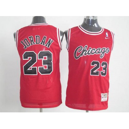 Bulls #23 Michael Jordan Red  Throwback Stitched NBA Jersey