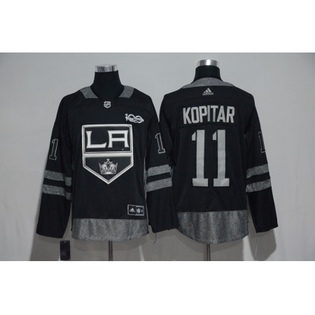 Los Angeles Kings #11 Anze Kopitar Black Men's 1917-2017 100th  Anniversary   Stitched NHL Jersey