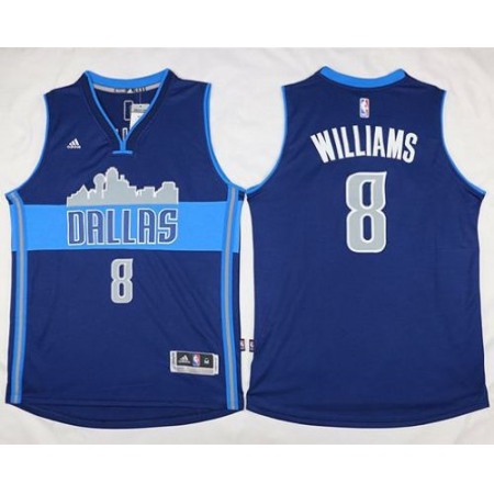 Mavericks #8 Deron Williams Navy Blue The City  Stitched NBA Jersey