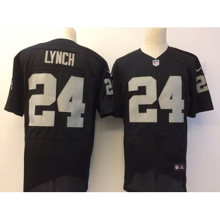 Men's Oakland Raiders #24 Marshawn Lynch Black 2017 Stitched NFL  Elite Jersey