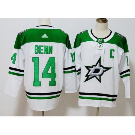 Men's  Dallas Stars #14 Jamie Benn White Stitched NHL Jersey