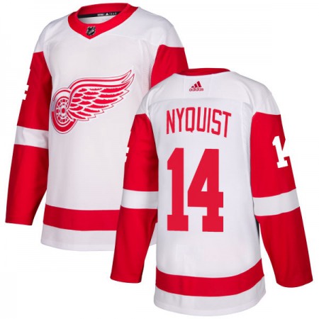 Men's  Detroit Red Wings #14 Gustav Nyquist White Stitched NHL Jersey
