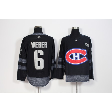 Men's  Montreal Canadiens #6 Shea Weber Black 1917-2017 100th Anniversary Stitched NHL Jersey