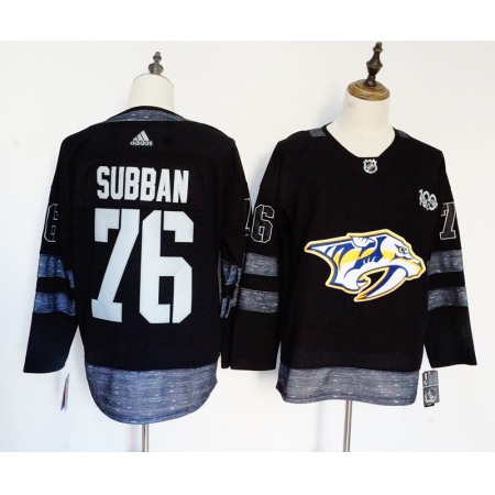 Men's  Nashville Predators #76 PK Subban Black 1917-2017 100th Anniversary Stitched NHL Jersey