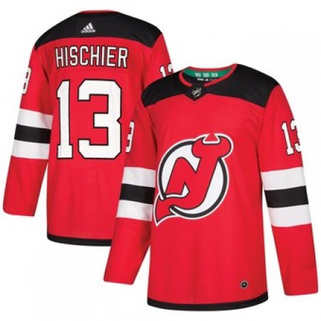 Men's  New Jersey Devils #13 Nico Hischier Red Stitched NHL Jersey