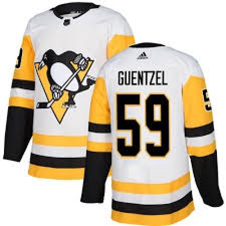 Men's  Pittsburgh Penguins #59 Jake Guentzel White Stitched NHL Jersey