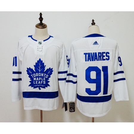 Men's  Toronto Maple Leafs #91 John Tavares White Stitched NHL Jersey