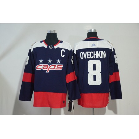 Men's  Washington Capitals #8 Alexander Ovechkin Navy 2018 NHL Stadium Series Authentic Pro Stitched NHL Jersey