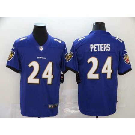 Men's Baltimore Ravens #24 Marcus Peters Purple Vapor Untouchable NFL  Jersey