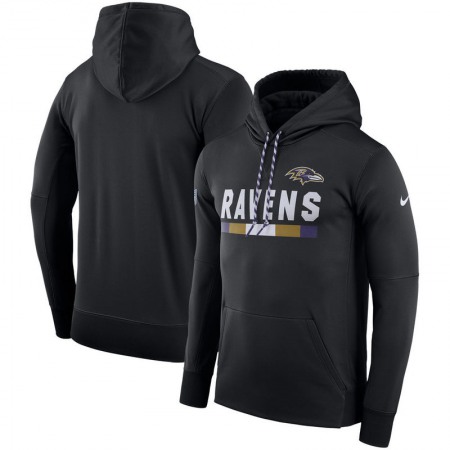Men's Baltimore Ravens  Black Sideline Team Name Performance Pullover Hoodie
