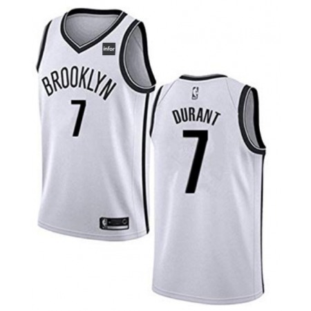 Men's Brooklyn Nets #7 Kevin Durant  White Stitched NBA Jersey