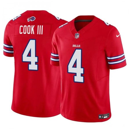 Men's Buffalo Bills #4 James Cook Red 2023 F.U.S.E. Vapor Untouchable Limited Stitched Football Jersey