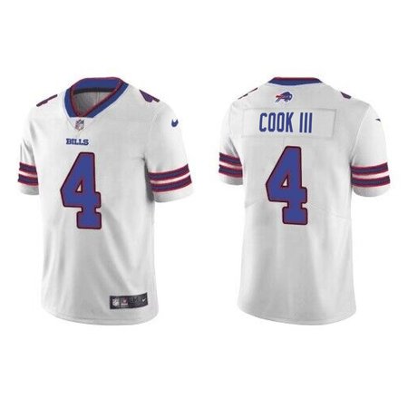Men's Buffalo Bills #4 James Cook White Vapor Untouchable Limited Stitched Jersey