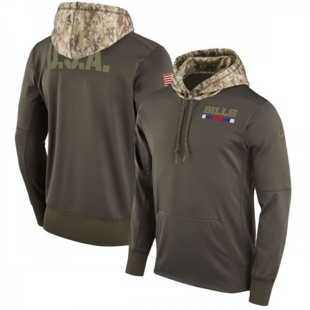 Men's Buffalo Bills  Olive Salute to Service Sideline Therma Pullover Hoodie