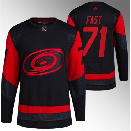Men's Carolina Hurricanes #71 Jesper Fast Black Red Stadium Series  Stitched Jersey