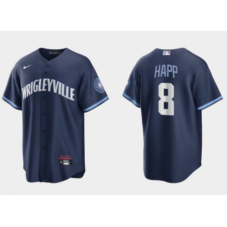 Youth Chicago Cubs #8 ian Happ Navy City Connect Cool Base Stitched Baseball Jersey