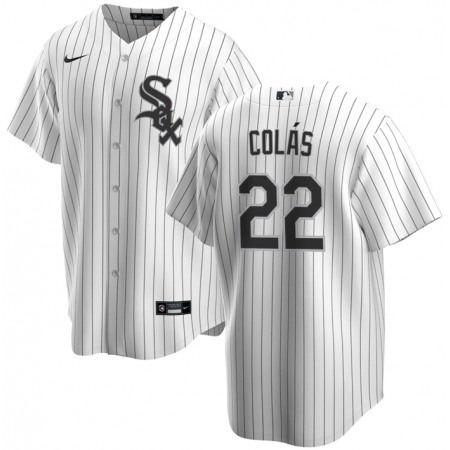 Men's Chicago White Sox #22 Oscar Colas  White Cool Base Stitched Jersey