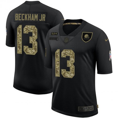 Men's Cleveland Browns #13 Odell Beckham Jr.  2020 Black Camo Salute To Service Limited Stitched Jersey
