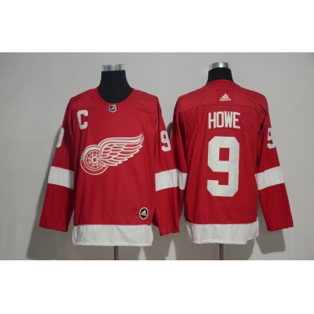 Men's Detroit Red Wings #9 Gordie Howe Red  Stitched NHL Jersey