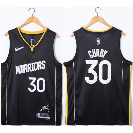 Men's Golden State Warriors #30 Stephen Curry Black 75th Anniversary  Stitched Jersey