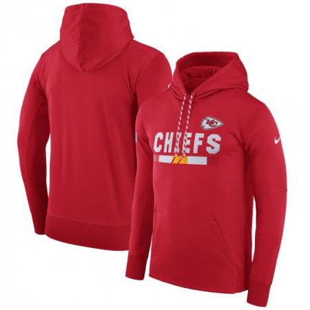 Men's Kansas City Chiefs  Red Sideline Team Name Performance Pullover Hoodie