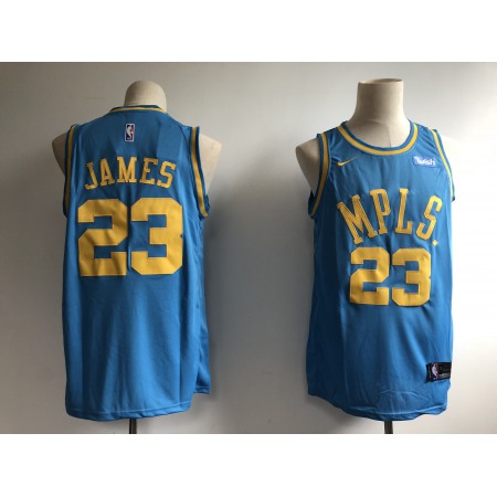 Men's Los Angeles Lakers #23 LeBron James Blue  Swingman Stitched Jersey
