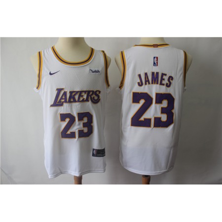 Men's Los Angeles Lakers #23 LeBron James White  Authentic Stitched Jersey