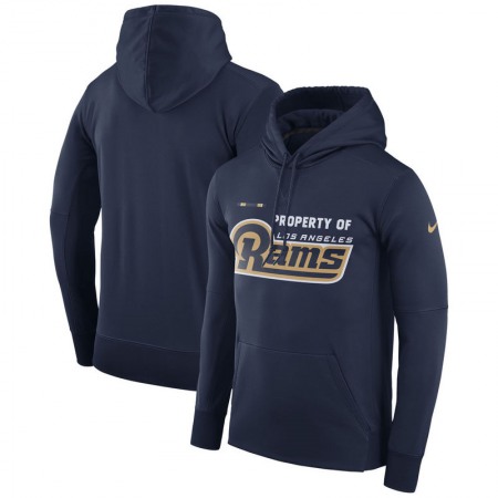Men's Los Angeles Rams  Navy Sideline Property Of Performance Pullover Hoodie