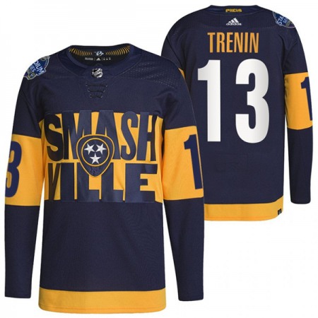 Men's Nashville Predators #13 Yakov Trenin 2022 Navy Stadium Series  Player Stitched Jersey