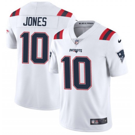 Men's New England Patriots  #10 Mac Jones 2021 White Vapor Untouchable Limited Stitched NFL Jersey