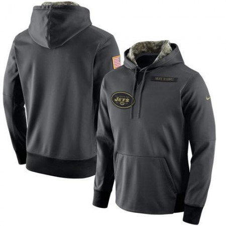 Men's New York Jets  Anthracite Salute to Service Player Performance Hoodie