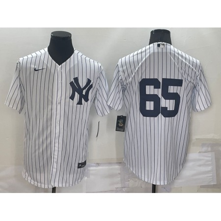 Men's New York Yankees  #65 Nestor Cortes White Cool Base Stitched Baseball Jersey