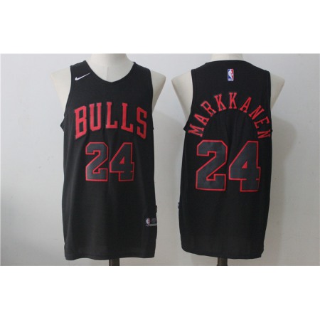 Men's  Chicago Bulls #24 Lauri Markkanen Black Fashion Stitched NBA Jersey