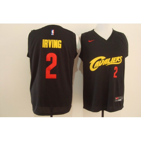Men's  Cleveland Cavaliers #2 Kyrie Irving Black and Red Stitched NBA Jersey