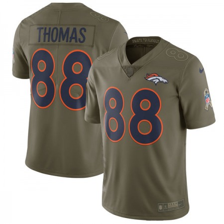 Men's  Denver Broncos #88 Demaryius Thomas Olive Salute To Service Limited Stitched NFL Jersey