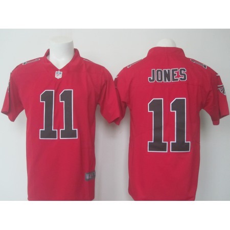 Men's  Falcons #11 Julio Jones Red Limited Rush Stitched NFL Jersey