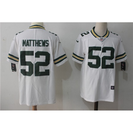 Men's  Green Bay Packers #52 Clay Matthews White Stitched NFL Vapor Untouchable Limited Jersey