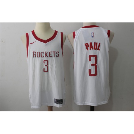Men's  Houston Rockets #3 Chris Paul White Stitched NBA Jersey