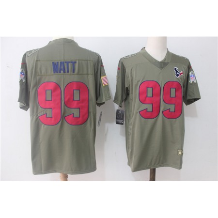 Men's  Houston Texans #99 J.J. Watt Olive Salute To Service Limited Stitched NFL Jersey