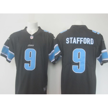 Men's  Lions #9 Matthew Stafford Black Limited Rush Stitched NFL Jersey