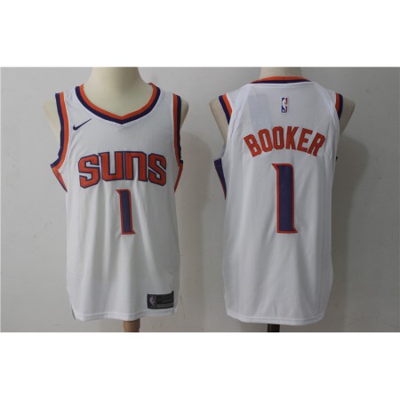 Men's  Phoenix Suns #1 Devin Booker White Stitched NBA Jersey