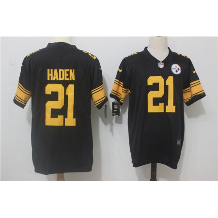 Men's  Pittsburgh Steelers #21 Joe Haden Black Limited Rush Stitched NFL Jersey