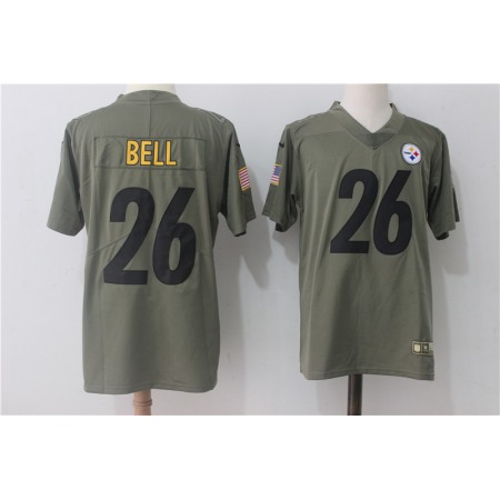 Men's  Pittsburgh Steelers #26 Le'Veon Bell Olive Salute To Service Limited Stitched NFL Jersey