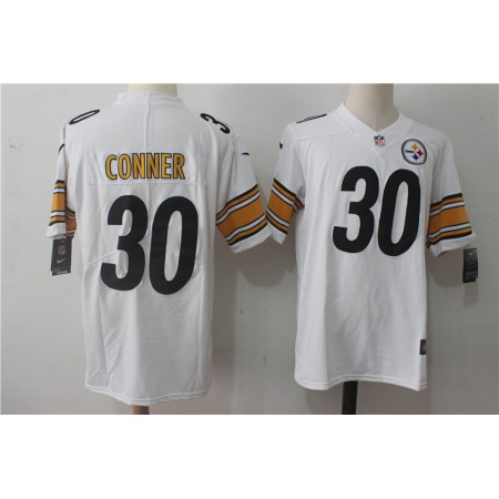 Men's  Pittsburgh Steelers #30 James Conner White Stitched NFL Vapor Untouchable Limited Jersey
