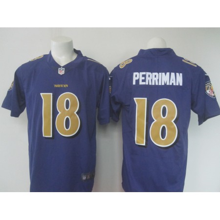 Men's  Ravens #18 Breshad Perriman Purple Limited Rush NFL Jersey