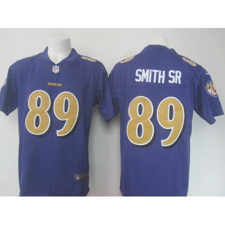 Men's  Ravens #89 Steve Smith Sr. Purple Limited Rush NFL Jersey