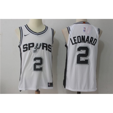 Men's  San Antonio Spurs #2 Kawhi Leonard White Stitched NBA Jersey