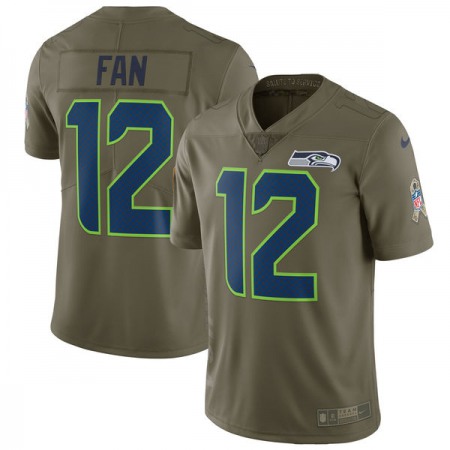 Men's  Seattle Seahawks #12 Fan Olive Salute To Service Limited Stitched NFL Jersey
