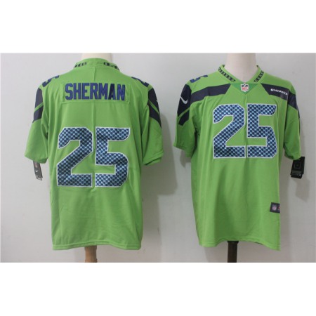 Men's  Seattle Seahawks #25 Richard Sherman Green Stitched NFL Vapor Untouchable Limited Jersey